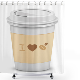 Personality  I Love Coffee. Plastic Coffee Cups With Lid Shower Curtains