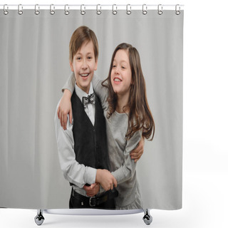 Personality  Portrait Of Two Best Friends Shower Curtains