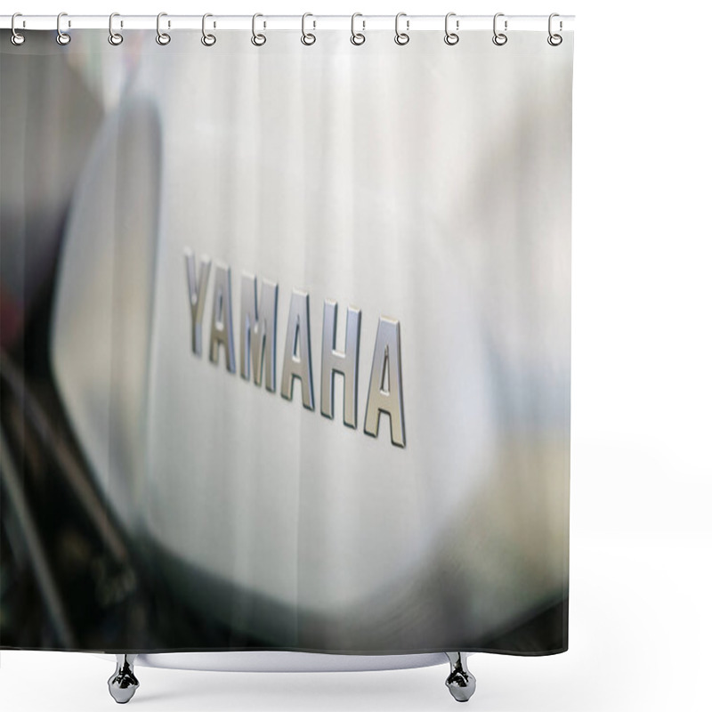 Personality  Bangkok, Thailand - November 14, 2017: Close Up Of YAMAHA Logo O Shower Curtains