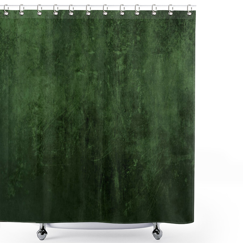 Personality  Old green scraped wall, grungy background or texture  shower curtains