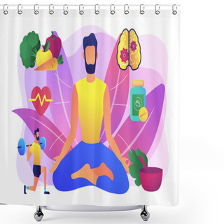 Personality  Holistic Medicine Concept Vector Illustration Shower Curtains