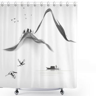 Personality  Landscape Painting Shower Curtains
