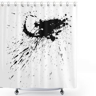 Personality  Paint Splats Blotch Isolated On White Background Shower Curtains