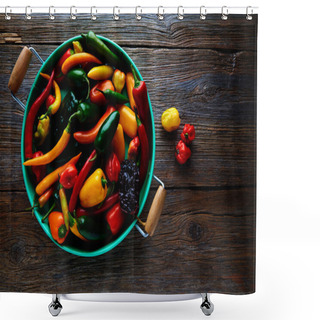 Personality  Mexican Hot Chili Peppers Colorful Mix Shower Curtains