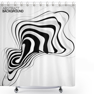 Personality  Abstract Black And White Striped Shape. Futuristic Geometric Style. Vector Illustration Shower Curtains