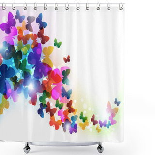 Personality  Colorful Flying Butterflies Shower Curtains