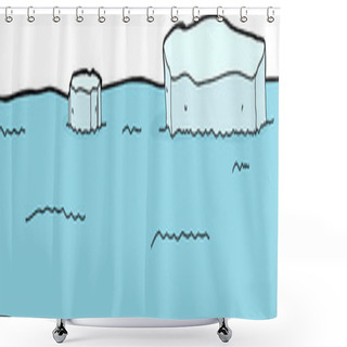 Personality  Isolated Melted Glacier Shower Curtains