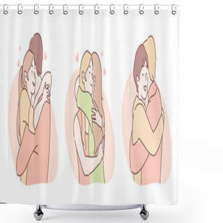 Personality  Love, Relatioship, Gay, Lesbian, Couple Set Concept Shower Curtains