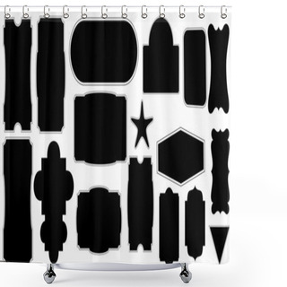 Personality  Vintage Label Shapes Shower Curtains