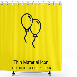 Personality  Balloons Minimal Bright Yellow Material Icon Shower Curtains
