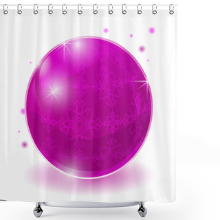 Personality  Pink Glossy Sphere Isolated On White. Shower Curtains