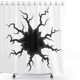 Personality  Earth Crack On White Shower Curtains