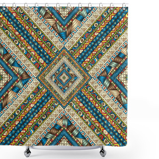 Personality  Seamless Pattern With Geometric Elements. Shower Curtains