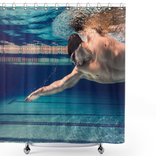 Personality  Swimmer Shower Curtains