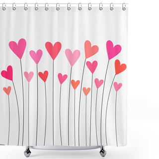 Personality  Hearts Growing Shower Curtains