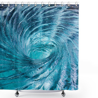 Personality  The Raging Whirlpool Of Blue Water Shower Curtains