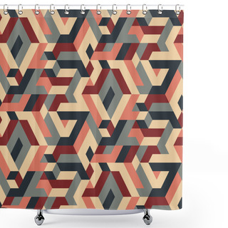 Personality  Abstract Vector Seamless Geometric Pattern, Vintage Colors Shower Curtains