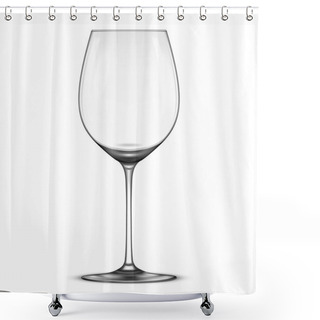 Personality  Vector Realistic Empty Wine Glass Icon Isolated On White Background. Design Template In EPS10. Shower Curtains