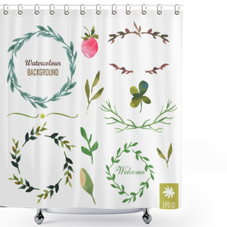 Personality  Watercolor Vintage Floral Set Shower Curtains