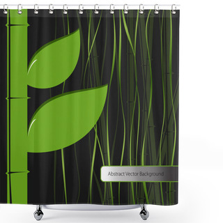 Personality  Green Leaves Bamboo. Vector Illustration. Shower Curtains