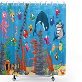 Personality  Aquarium With Plenty Of Fish Shower Curtains