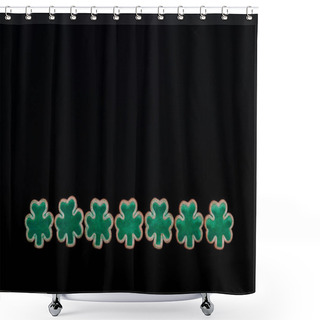 Personality  Shamrock Cookies In A Row Shower Curtains