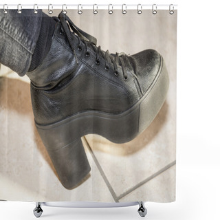 Personality  Womens Platform Boots Shower Curtains