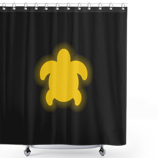 Personality  Big Turtle Yellow Glowing Neon Icon Shower Curtains