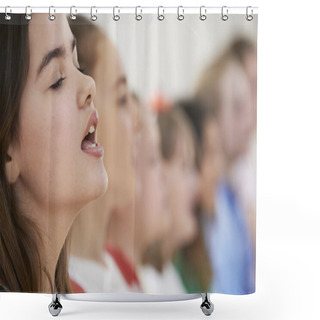 Personality  Group Of School Children Singing In Choir Together Shower Curtains