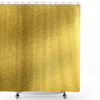 Personality  Shiny Yellow Leaf Gold Foil Texture Background Shower Curtains