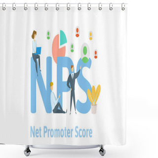 Personality  NPS, Net Promoter Score. Concept With Keywords, Letters And Icons. Flat Vector Illustration On White Background. Shower Curtains