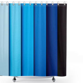 Personality  Pattern Of Overlapping Paper Sheets In Blue Tones Shower Curtains