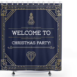 Personality  Great Vintage Invitation To Christmas Party Shower Curtains