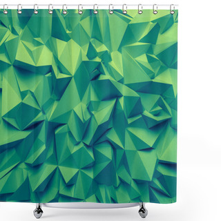 Personality  Abstract Trendy Emerald Green Faceted Background Shower Curtains