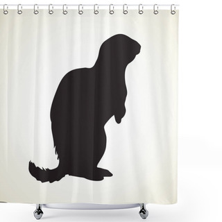 Personality  Groundhog. Vector Illustration Shower Curtains