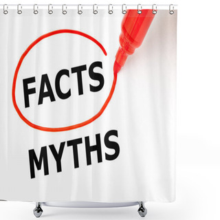 Personality  Facts Myths Concept Red Marker Shower Curtains