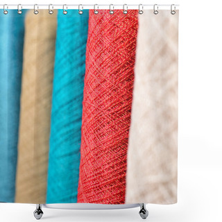 Personality  Varicolored Spools Thread Macro Shower Curtains