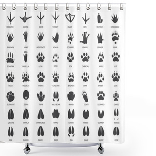 Personality  Vector Set Of Animal Tracks Shower Curtains
