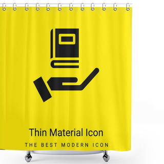 Personality  Book Minimal Bright Yellow Material Icon Shower Curtains