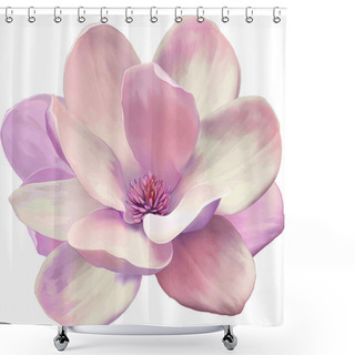 Personality  Pink Magnolia Flower Shower Curtains
