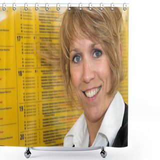 Personality  Checking The Train Schedule Shower Curtains