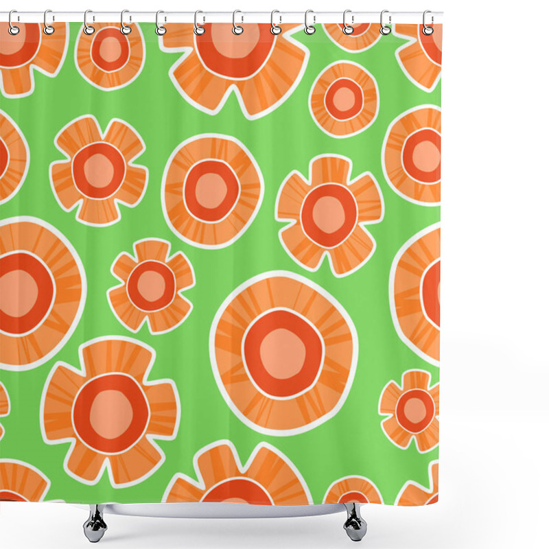 Personality  Vector background with orange flowers. shower curtains