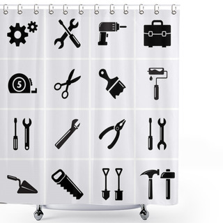 Personality  Tools Icons Shower Curtains