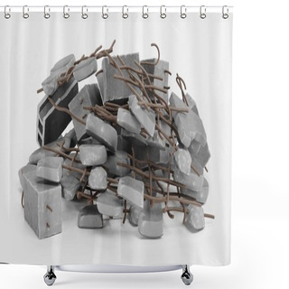 Personality  Realistic 3D Render Of Pile Of Rubble Shower Curtains