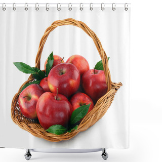 Personality  Apples In Basket Shower Curtains