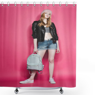 Personality  Stylish Young Woman Shower Curtains