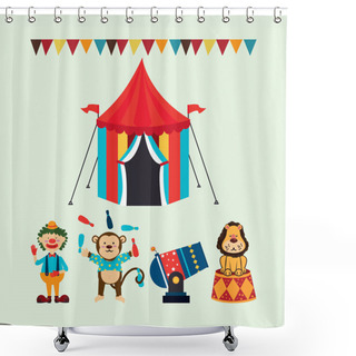Personality  Circus Design Shower Curtains
