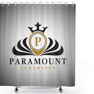 Personality  Letter P Logo - Classic Luxurious Style Logo Template Shower Curtains