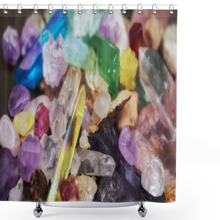 Personality  Crystal, Mineral Stones Of Various Rocks And Sizes Shower Curtains