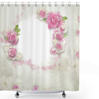 Personality  Frame Of Flowers Shower Curtains